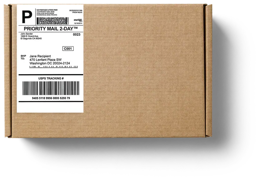 A sample tube and prepaid return parcel