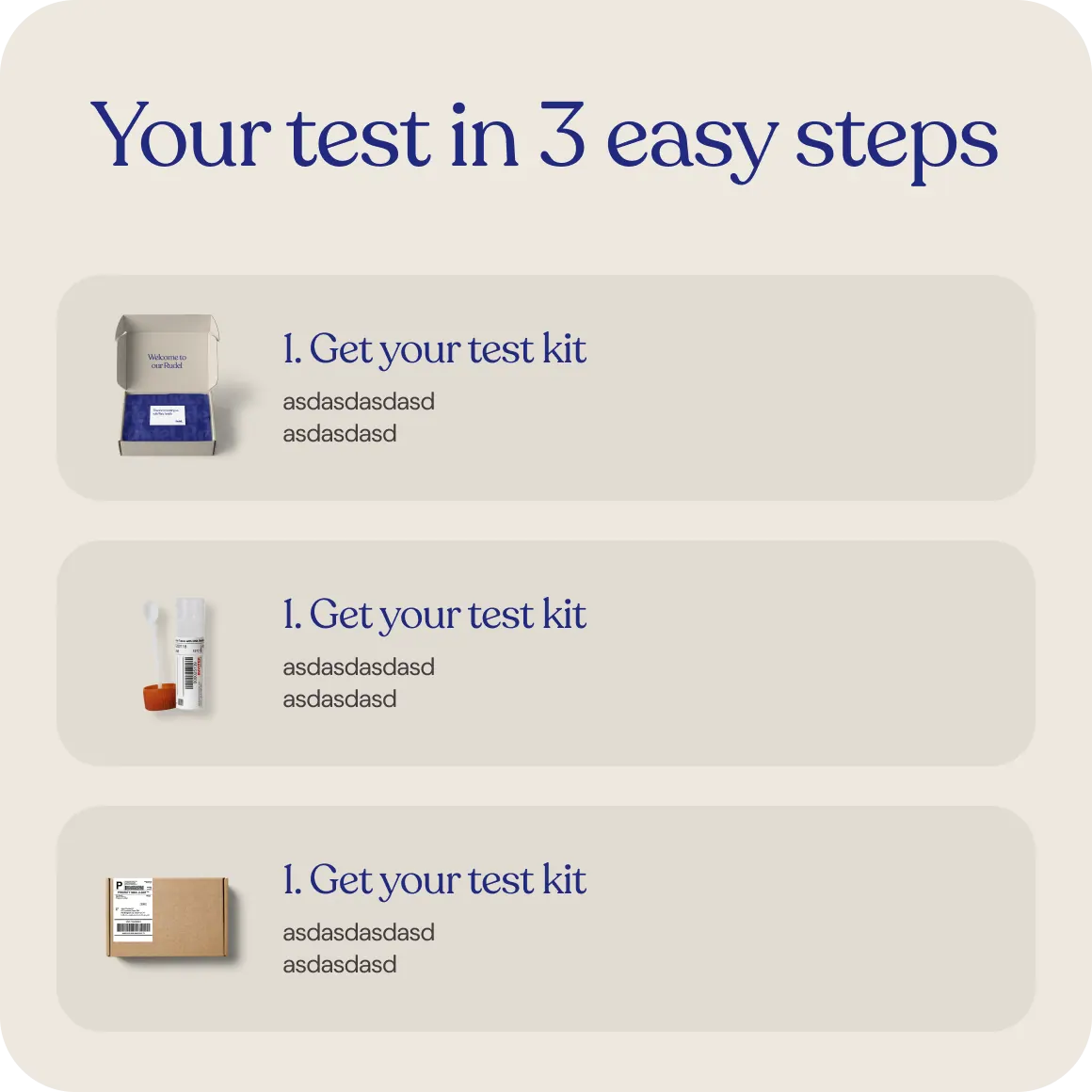 Your test in three easy steps